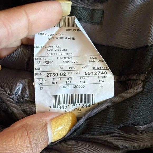 Ermenegildo Zegna Single Breasted Two Button Sports Coat Blazer Slim Fit 44RWool - Picture 8 of 14